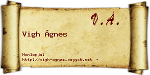 Vigh Ágnes névjegykártya